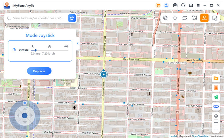 choisir le mode Joystick AnyTo