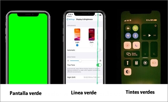 pantalla verde iphone y líneas verdes iphone