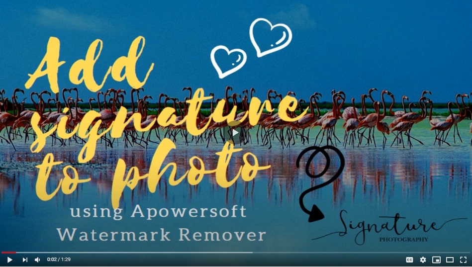 add signature to photo youtube