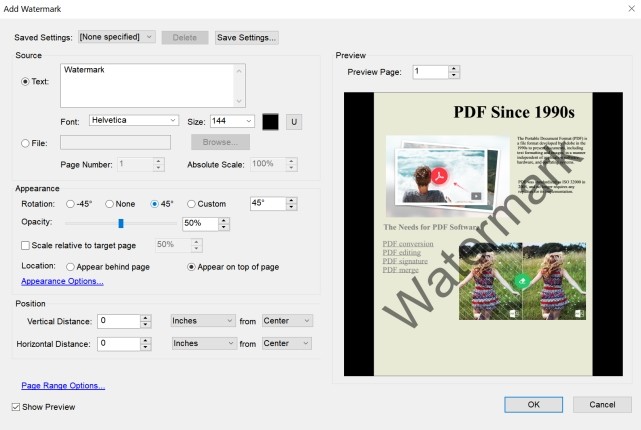 Add Text Watermark with ApowerPDF