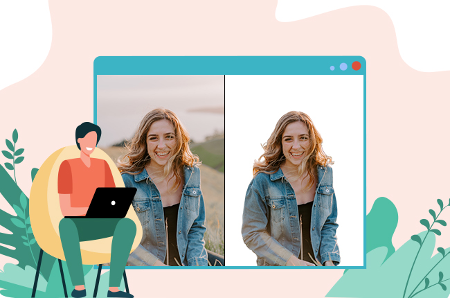 Add white background to photo