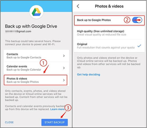 respaldar fotografias y videos a google photos