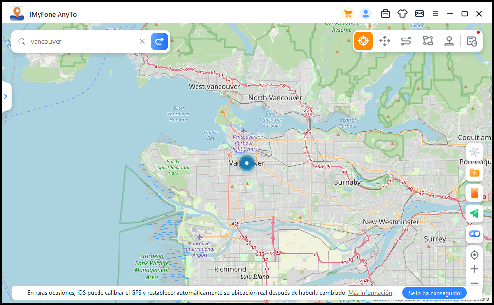 cambiar ubicación en iOS/Android