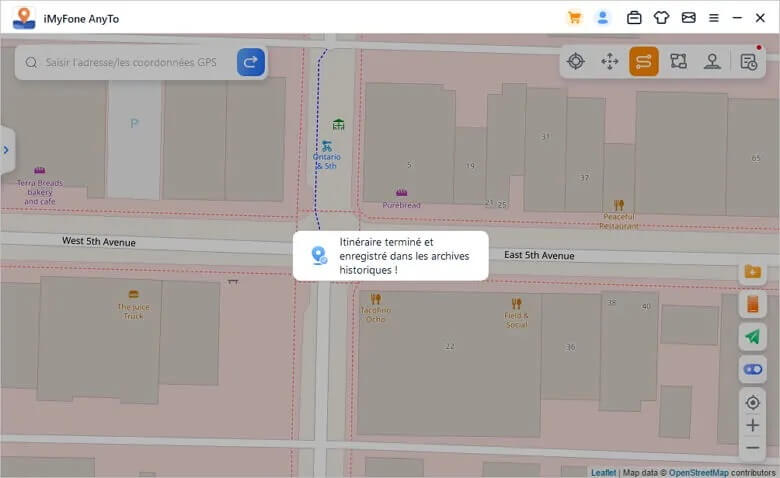 changement de GPS sur la carte