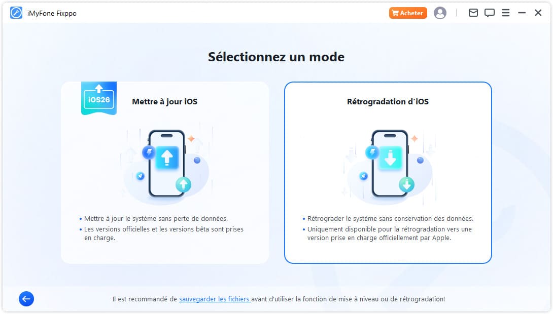 revenir à iOS 18 depuis iOS 26