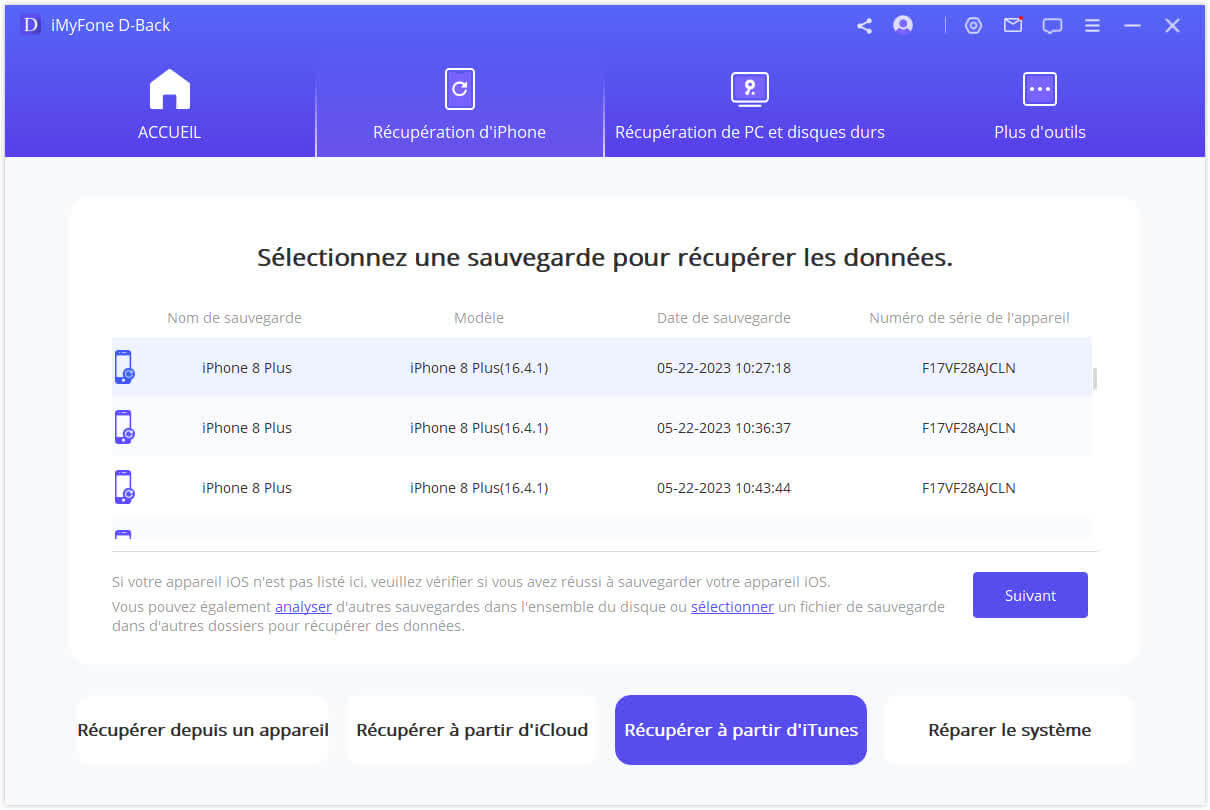 récupérer les vidéos depuis la sauvegarde iTunes
