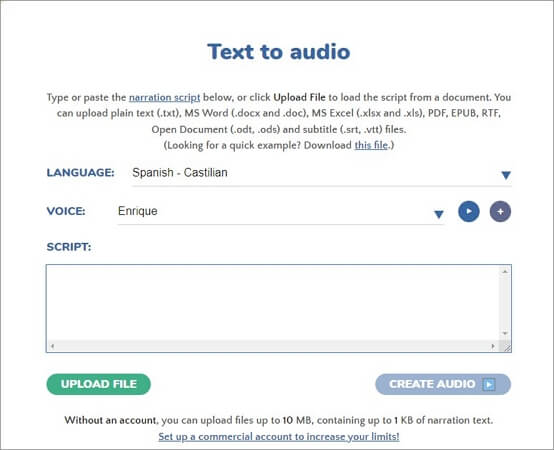 Cómo convertir texto a voz de bebé con Narakeet