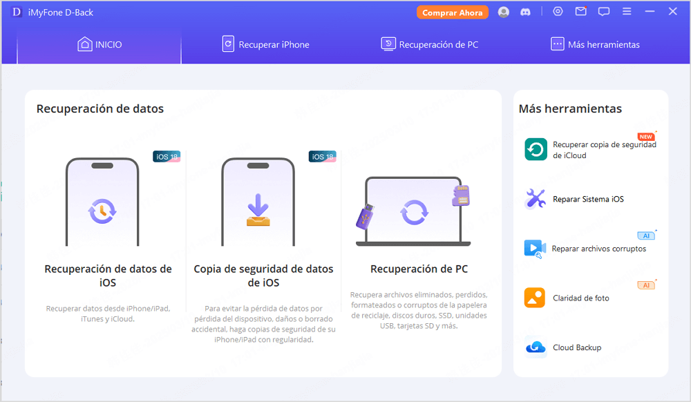 iniciar iMyFone D-Back