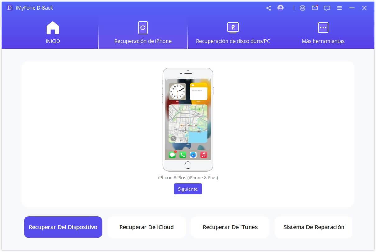 elegir el modo de recuperar desde el dispositivo iOS