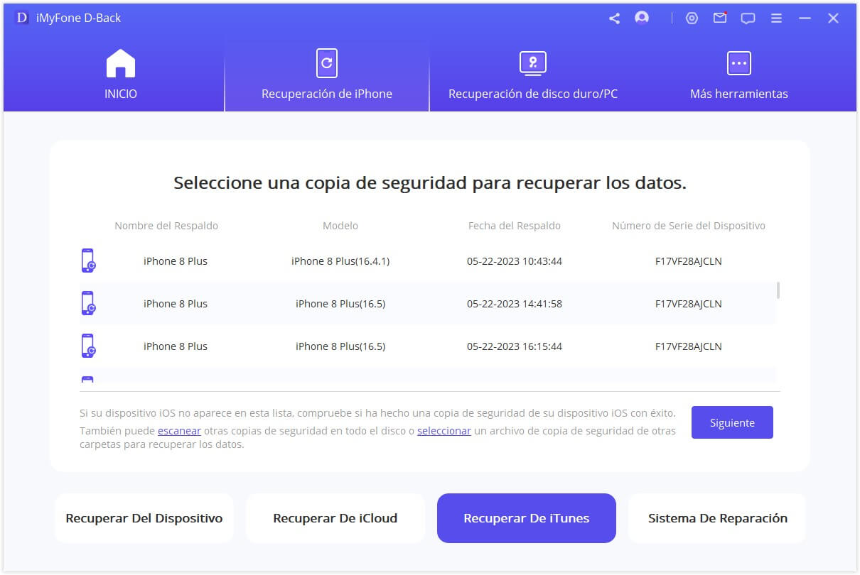 iMyFone D-Back Recuperar y guardar datos