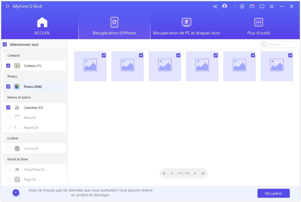 les données récupérables sur iCloud