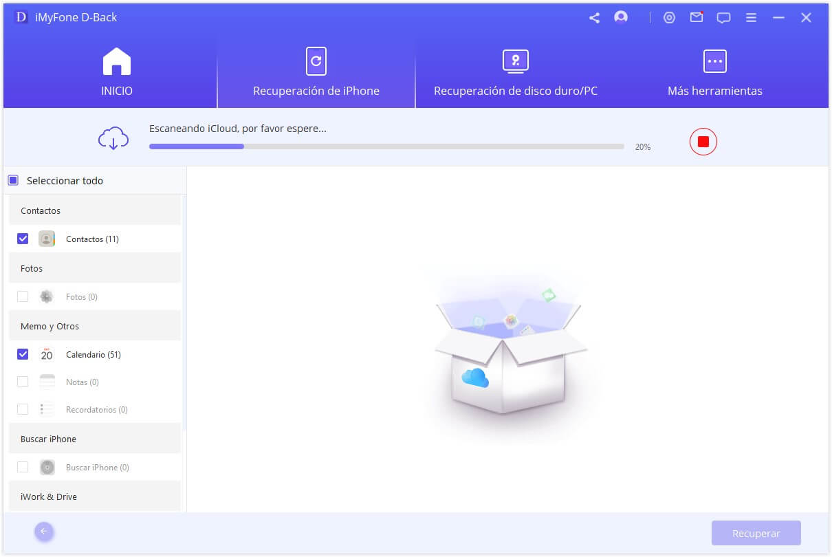 esperar para finalizar la recuperación en iCloud