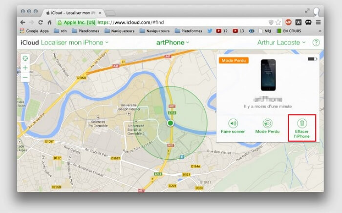 effacer iPhone avec un écran cassé