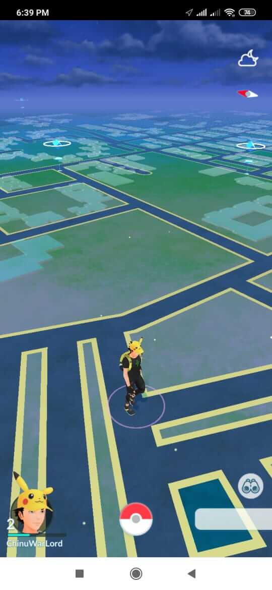 lancer Pokémon Go et sélectionner un lieu