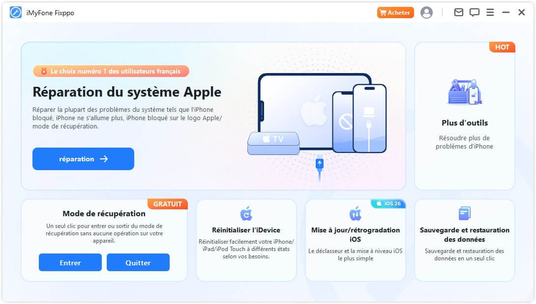 pour régler iphone sélectionnez le mode standard