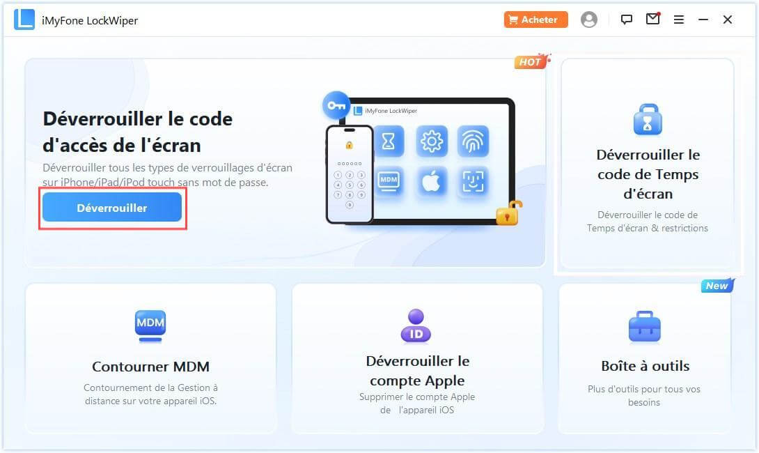 Débloquer le code d'un iPhone indisponible