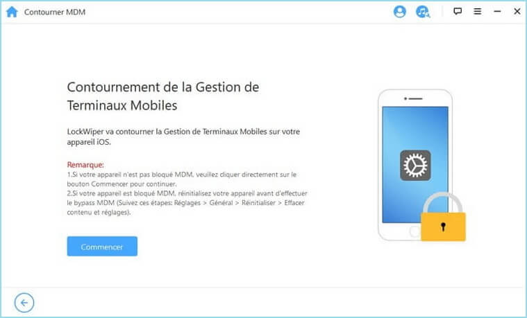 suivre les instructions pour détourner le mdm