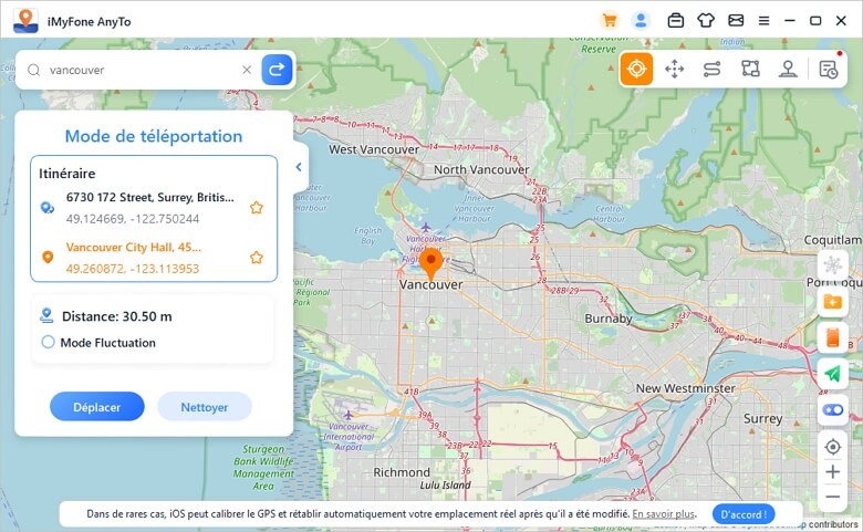 changement de localisation