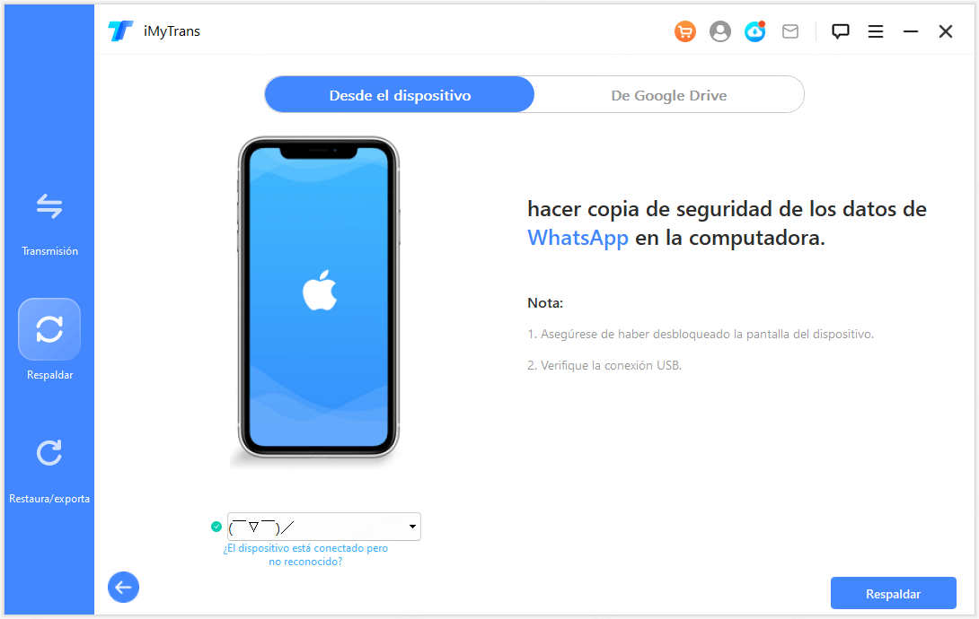copia de seguridad del chat de WhatsApp en el ordenador