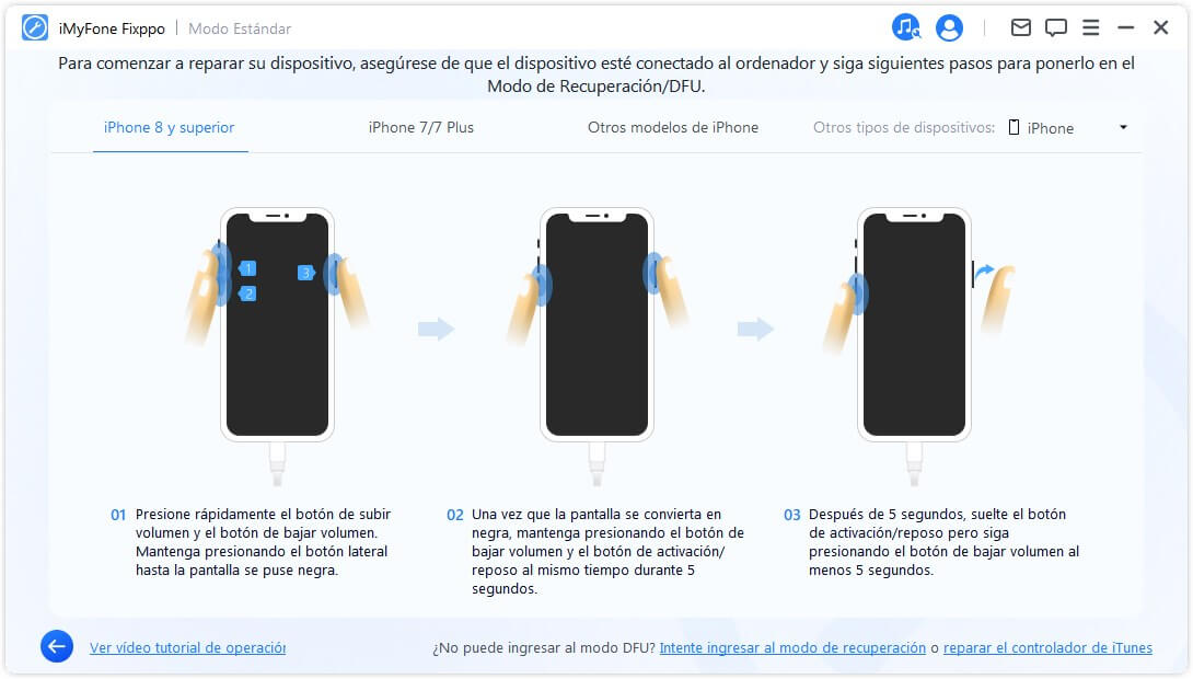  entrar en modo DFU en Modo Estándar