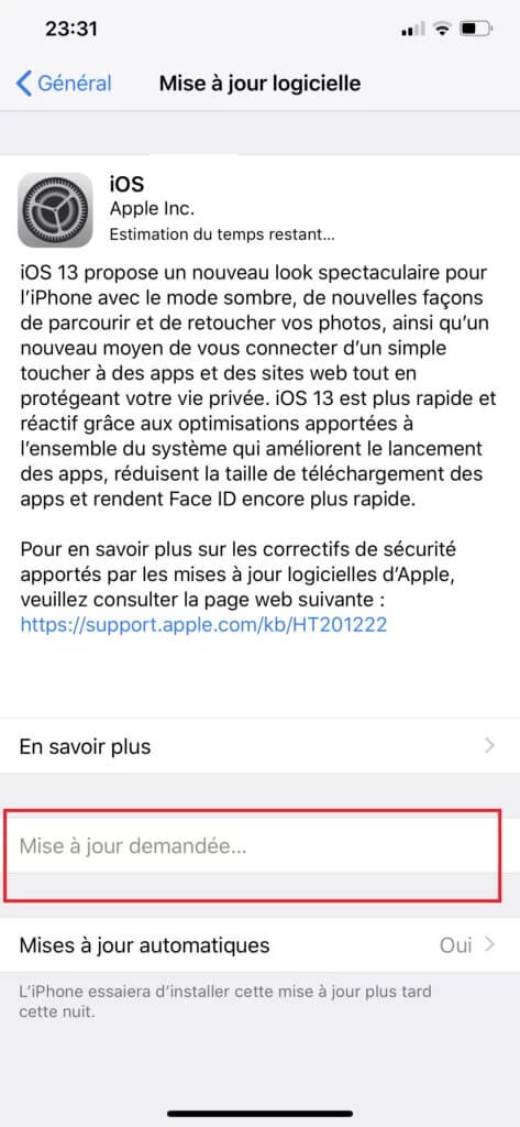 [RESOLU] iPhone se bloque sur Mise à jour demandée iOS 26/18/17