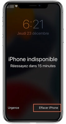 effacer iPhone indisponible