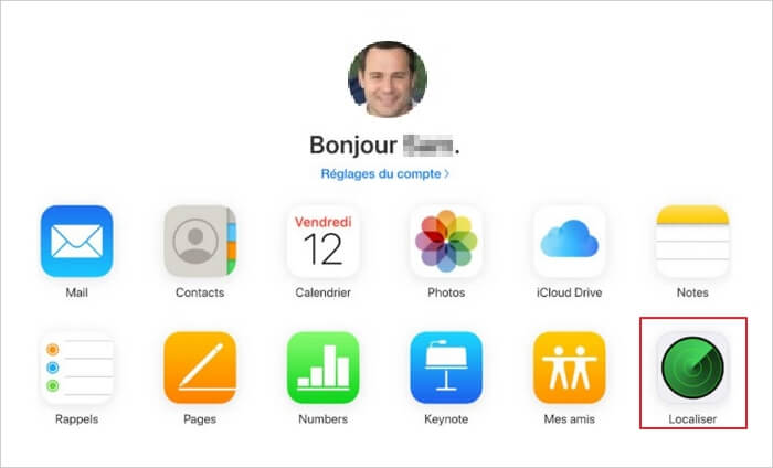 localiser iPhone cassé dans iCloud