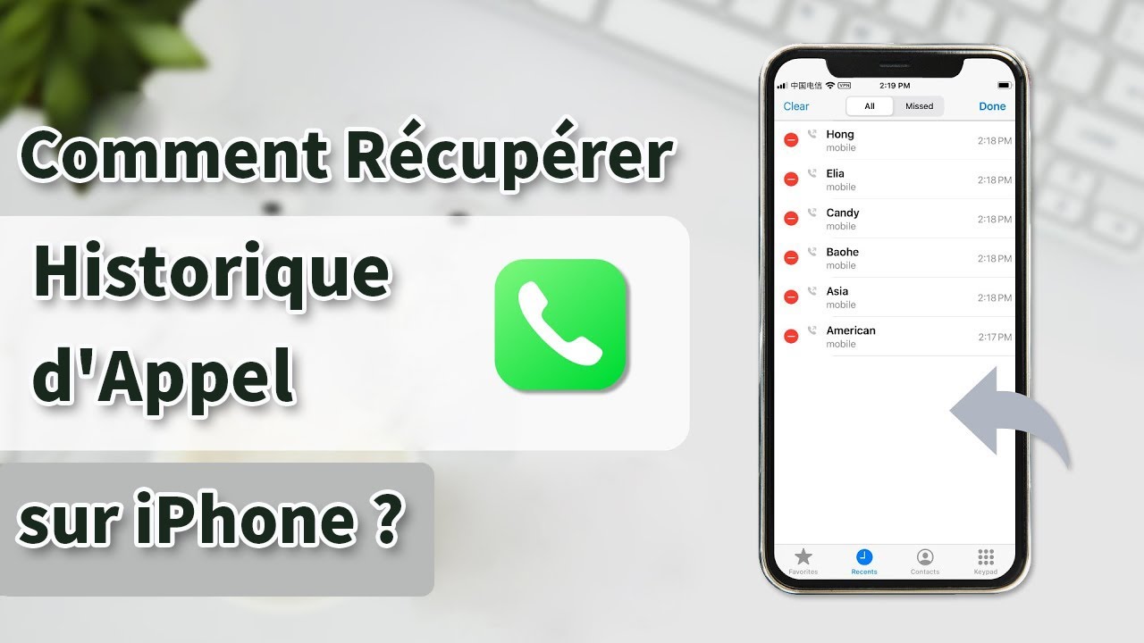 récupérer le journal d'appels iPhone