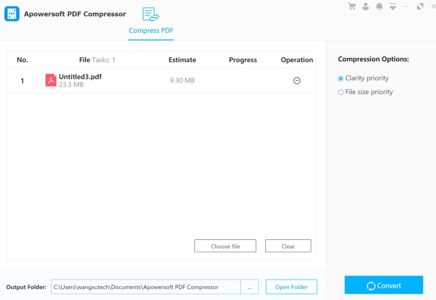 Apowersoft PDF Compressor Interface