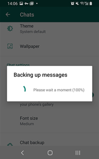 prosseguir la copia de seguridad local