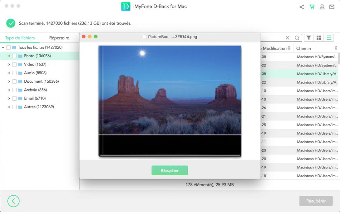 prévisualiser et récupérer les données