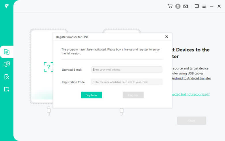 register imyfone itransor for line