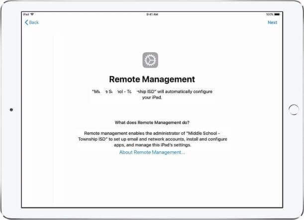 message de gestion à distance