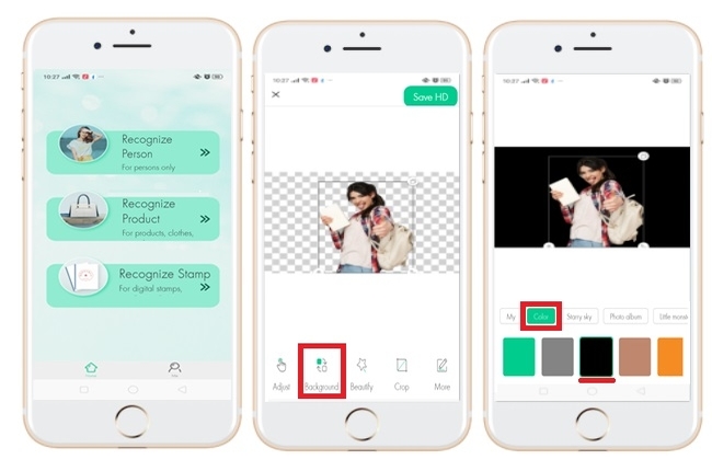 add black background to photo with apowersoft bg remover