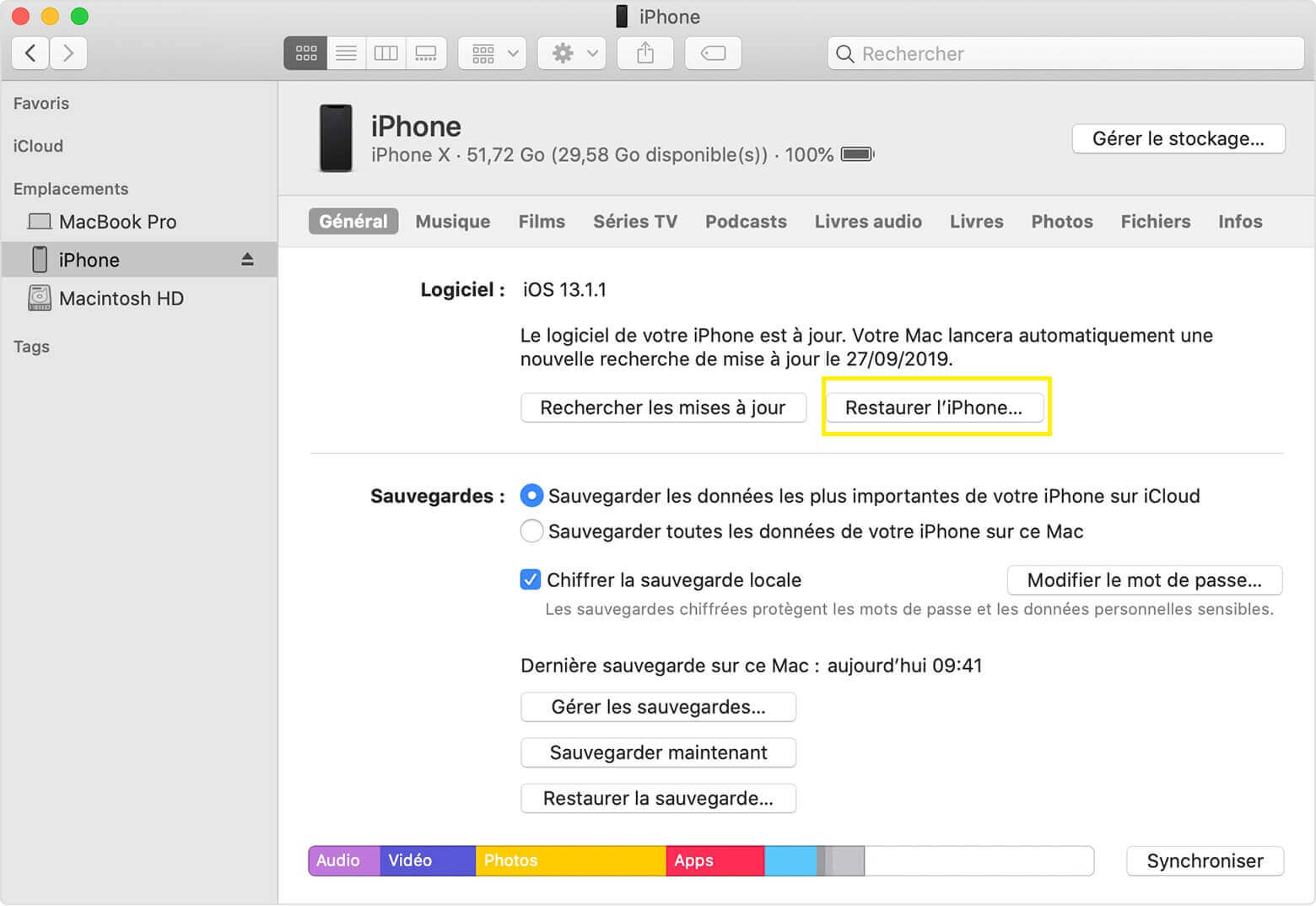 restaurer iPhone bloqué