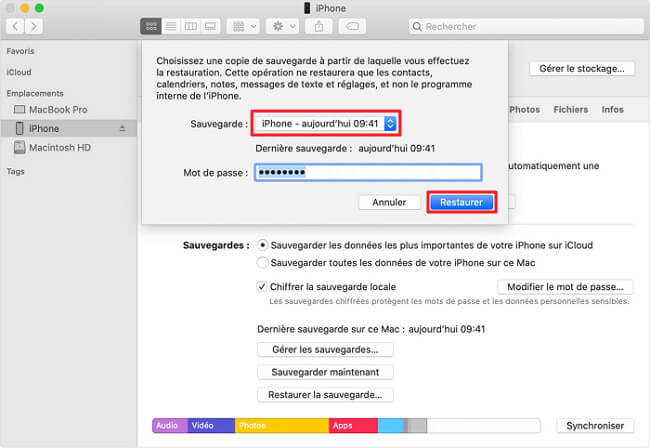 saisir le mot de passe