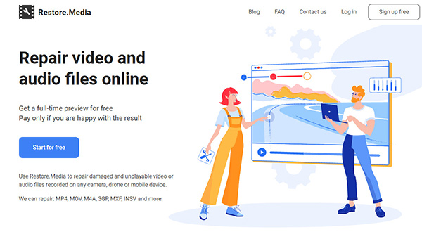 Restore.Media　公式ページ画面
