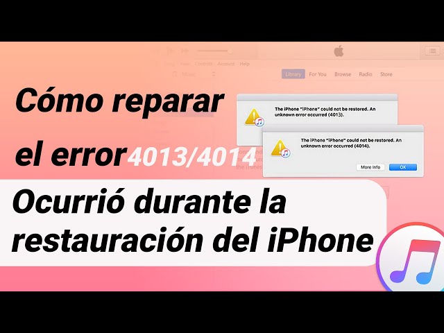 solución del error 4013/4014 de iTunes