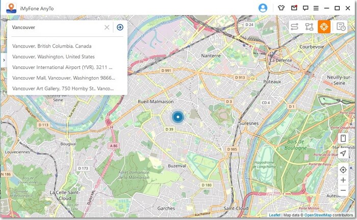 sélectionner un endroit