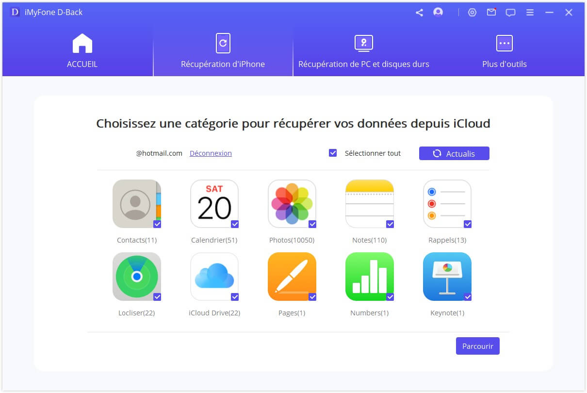 analyse des données sur iCloud