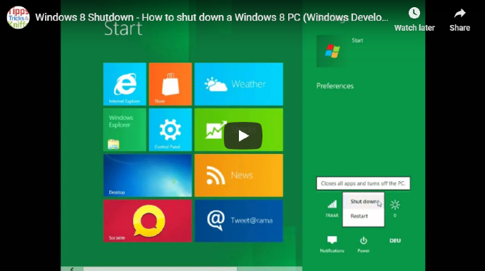 shutdown windows 8