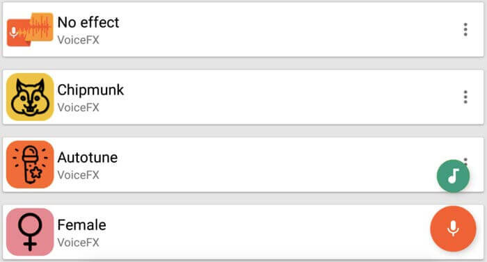 VoiceFX app para cambiar la voz de hombre a mujer