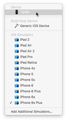 sélectionner le type d'appareil