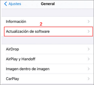 Verificar el estado de actualización del iOS