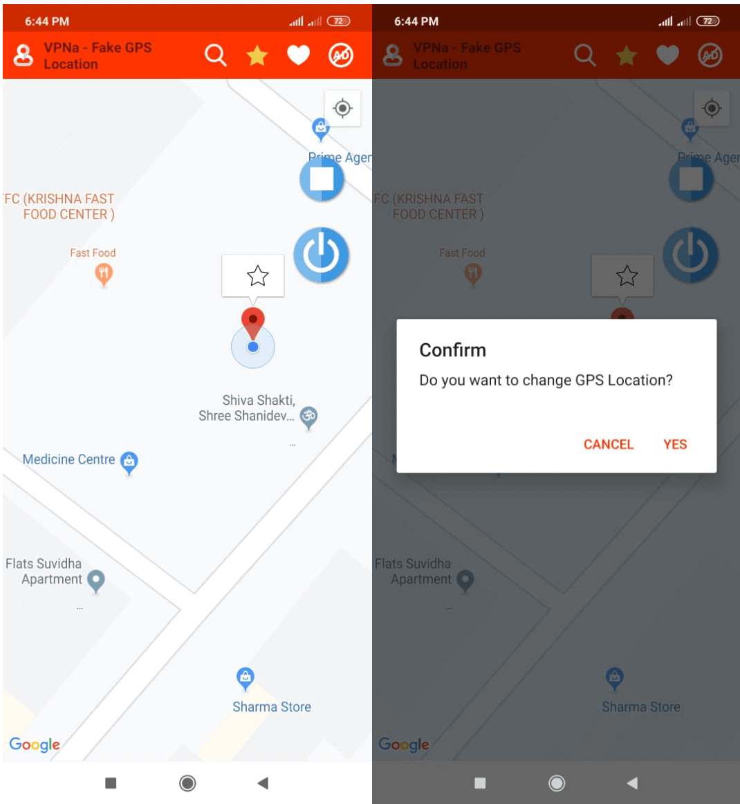 Confirma el cambio de ubicación
