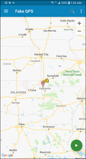 interface Fake GPS Location