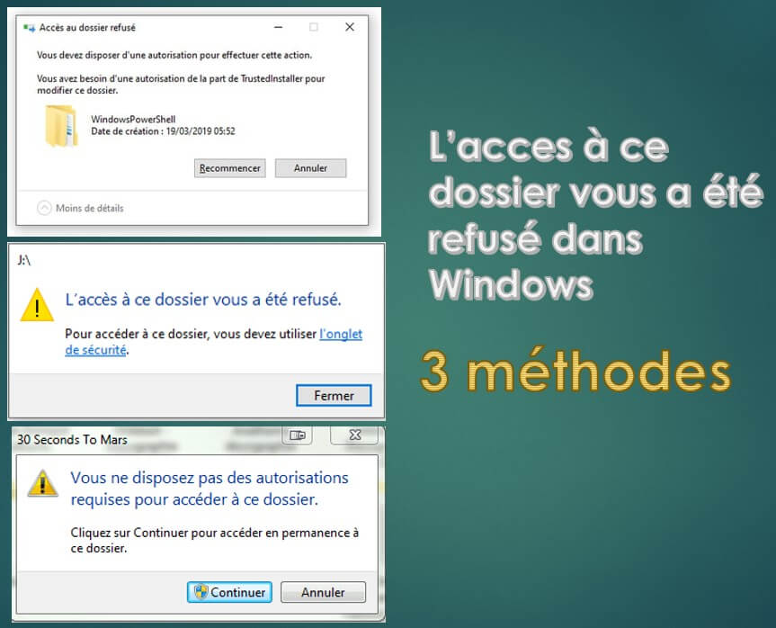 【RESOLU】Vous devez disposer d'une autorisation pour effectuer cette action : que faire ?