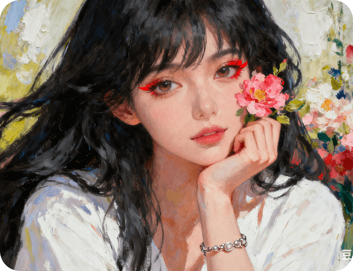 油絵風の女の子