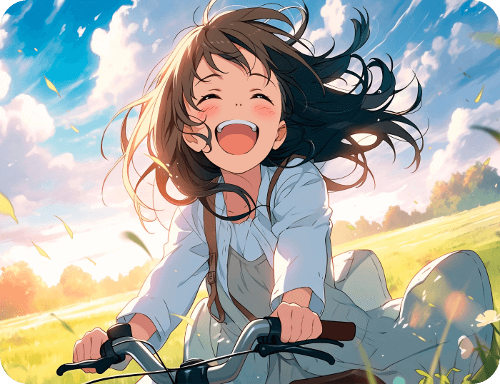 自転車に乗る女の子