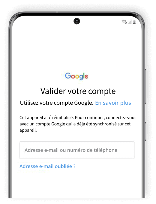 téléphone bloqué sur la vérification du compte Google
